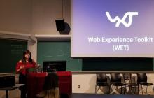 Tiffany Tse presenting about WET-BOEW or WxT at DrupalCamp