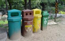 Recycling & trash cans in Thailand. 