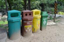 Recycling & trash cans in Thailand. 