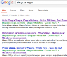 Viagra & Government Sites - A screencapture from Google