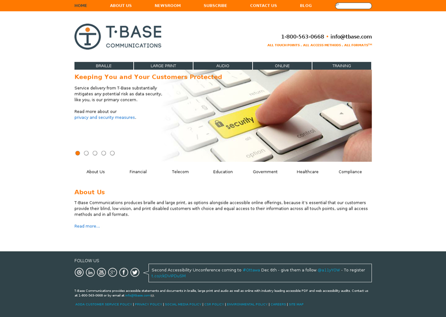 T-Base Homepage Screenshot 