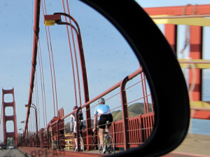 Golden Gate Bridge in the Rear View Mirror