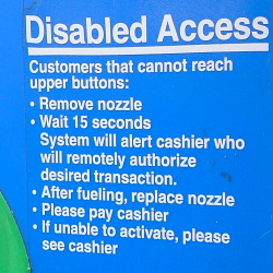 Disabled Access on Gas Pump