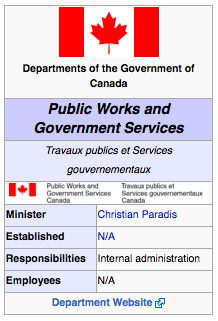 Public Works & Government Services Canada Entry in Wikipedia